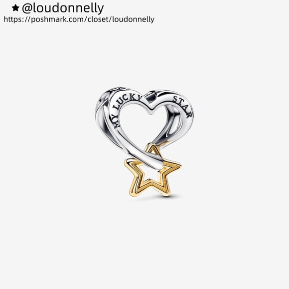 Pandora Lucky Star & Heart Charm - Picture 1 of 6
